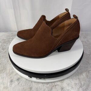Lucky Brand Vennia Suede Low- Profile Pull On Heeled Booties